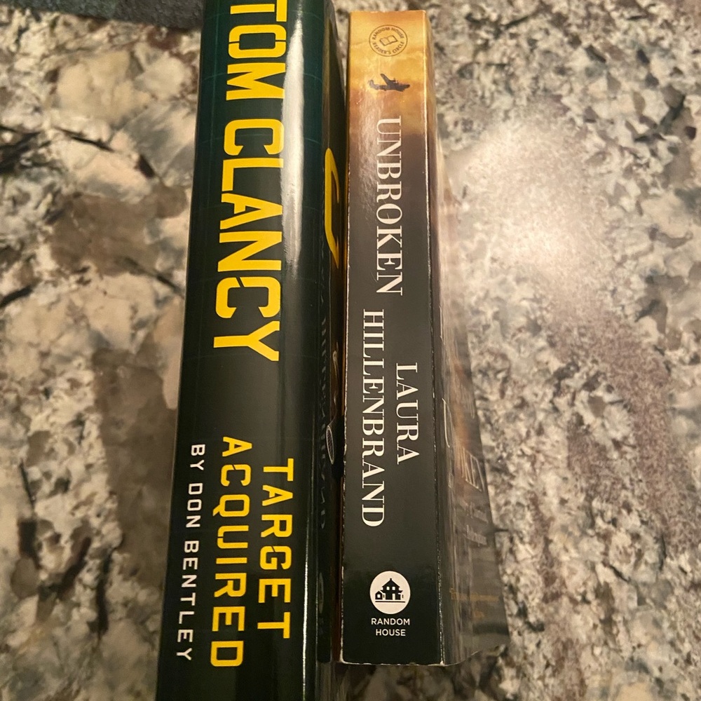 2 Books-Tom Clancy Novel Target Acquired & Unbroken by Laura Hillenbrand